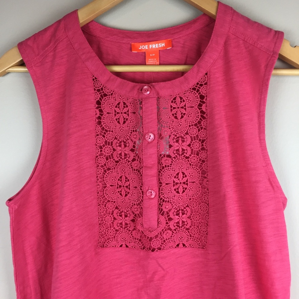 Joe Fresh Tank Top Embroidered Lace Sleeveless - Picture 3 of 8